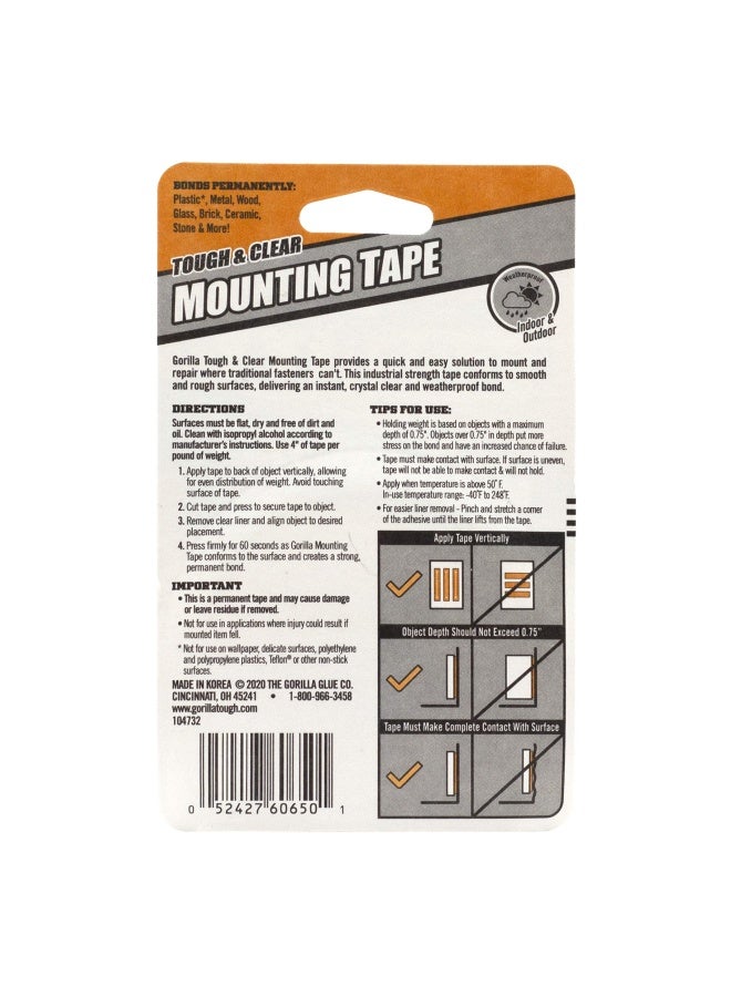 Gorilla Tough And Clear Double Sided Mounting Tape  - Image 2