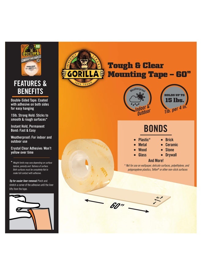 Gorilla Tough And Clear Double Sided Mounting Tape  - Image 3