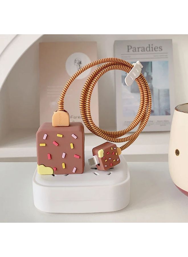 Pink Ice Cream Charger Cable Protector Compatible with iPhone 18W 20W Anti Break TPU - Image 4