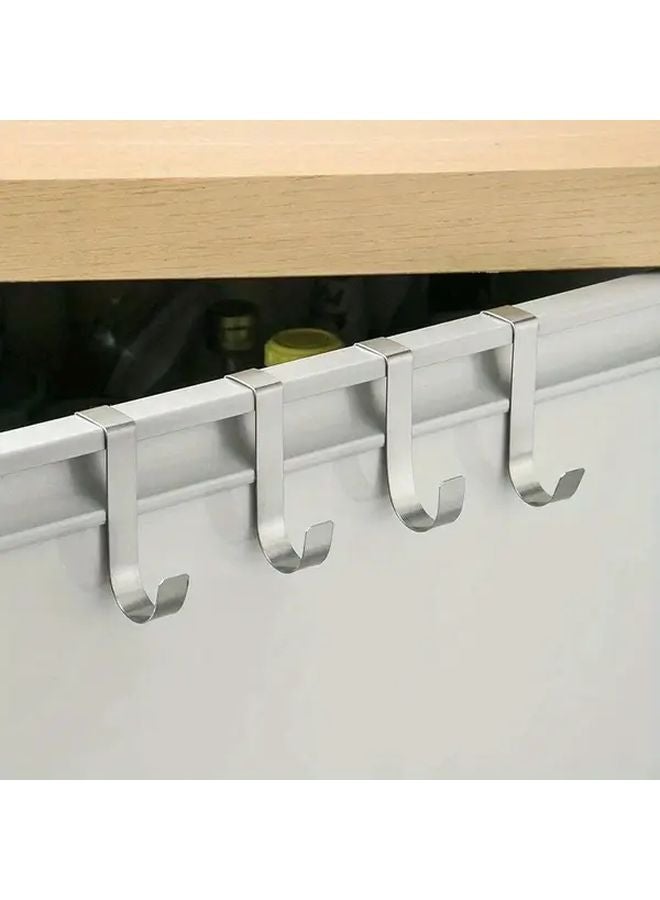 خطافات معدنية بيضاء ثقيلة 4 قطع، قضبان تعليق للأبواب مثبتة على الجدار أو السقف للمعاطف والمناشف - Image 2