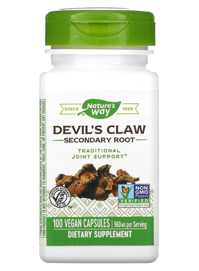Nature's Devil's Claw Secondary Root 480 mg 100 Vegan Capsules 