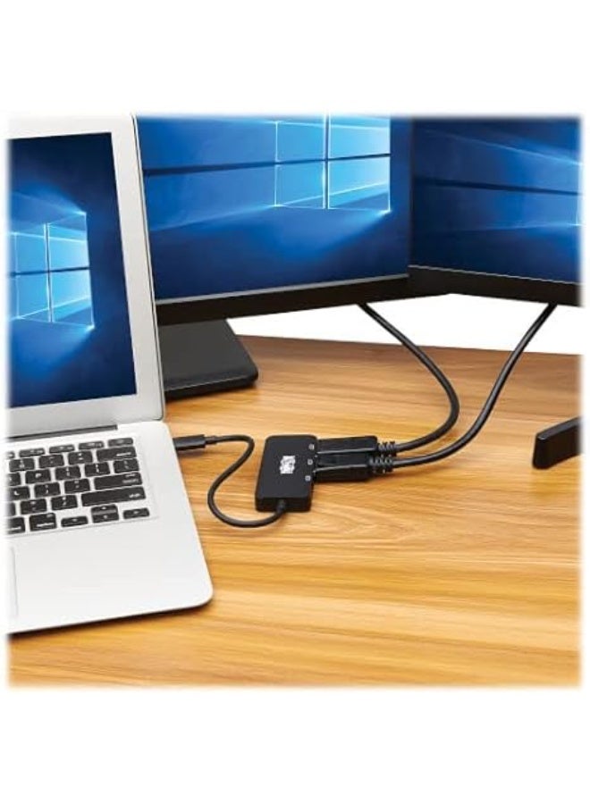 تريب لايت محول Tripp Lite USB‑C لتوصيل ثلاث شاشات عبر DisplayPort، متوافق مع Windows وMacBook Pro، دقة 8K عند 30Hz 4:4:4 لمخرج واحد، دقة 4K عند 60Hz 4:4:4 لمخرج واحد / 30Hz لمخرج مزدوج، يدعم HDCP 2.2، HDR، وضع 1.4 Alt، ضمان 3 سنوات (U444‑3DP‑MST) - Image 3