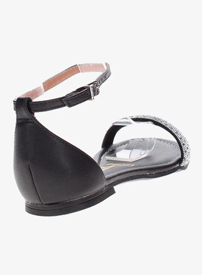 VIZZANO Black Flat Sandals for Women – Stylish Ladies Flat Sandals & Comfortable Flat Slippers for Women | Best Price UAE