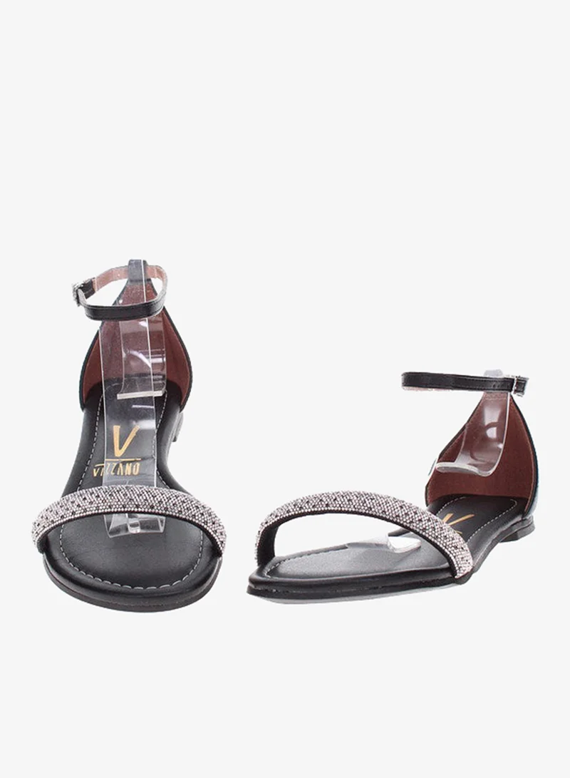 VIZZANO Black Flat Sandals for Women – Stylish Ladies Flat Sandals & Comfortable Flat Slippers for Women | Best Price UAE