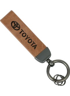 TOYOTA Toyota Emblem Leather Strap Keychain Home Key Chain Car Keychain  - 1Pcs  - Image 3
