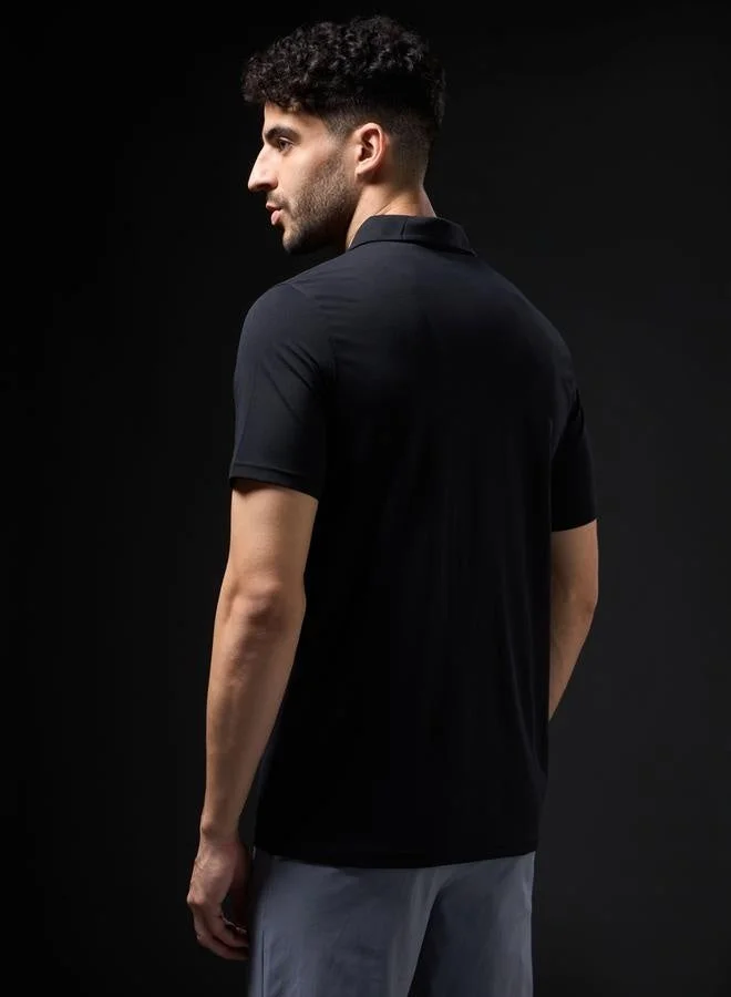 Technosport Technosport Solid 4-Way Stretch Short Sleeve Polo