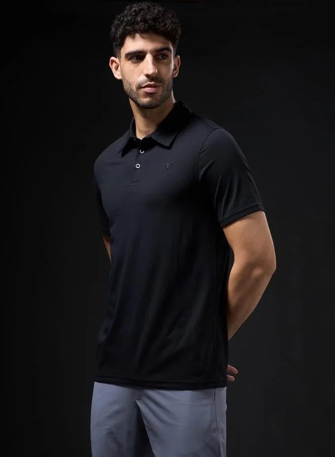 Technosport Technosport Solid 4-Way Stretch Short Sleeve Polo