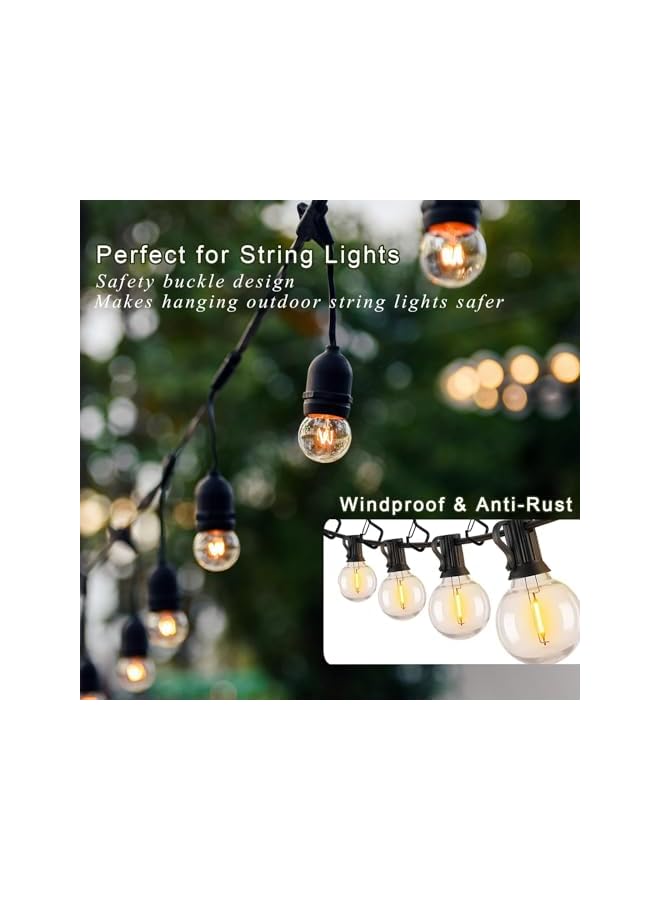 promass 20 Pack Q-Hanger Hooks, Screw Hooks for Outdoor String Lights, Mounted on Wall Ceiling, Suitable for Hanging Plants, Lights & Patio Lights - Image 5