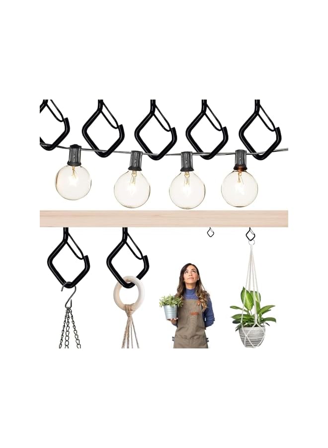 promass 20 Pack Q-Hanger Hooks, Screw Hooks for Outdoor String Lights, Mounted on Wall Ceiling, Suitable for Hanging Plants, Lights & Patio Lights - Image 4