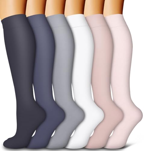 Bluemaple 6 Pack Copper Compression Socks for Women and Men Circulation-Best Support for Medical, Running,Nursing,Athletic - Image 1