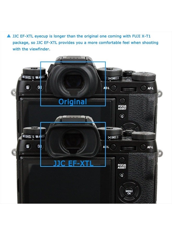 JJC Eyecup Finder Eyepiece EF-XT L Replacement for Fujifilm X-T4 X-T3 X-T2 X-T1 XT4 XT3 XT2 XT1 X-H1 XH1 GFX100 GFX 50S Camera Viewfinder Eyeshade, Replaces Fuji Eye Cup EF-XTS EF-XTM EF-XTL - Image 2