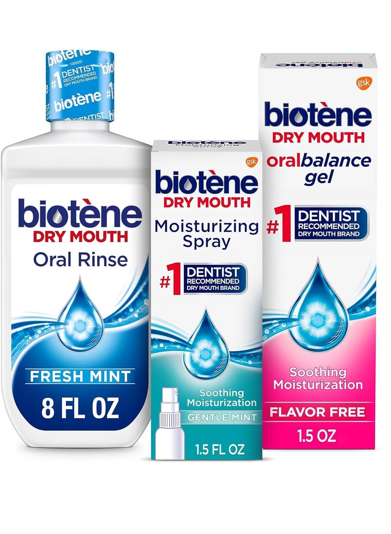 Biotene biotène Dry Mouth Management Oral Rinse, Dry Mouth Spray and Moisturizing Gel - 1 Kit - Image 1
