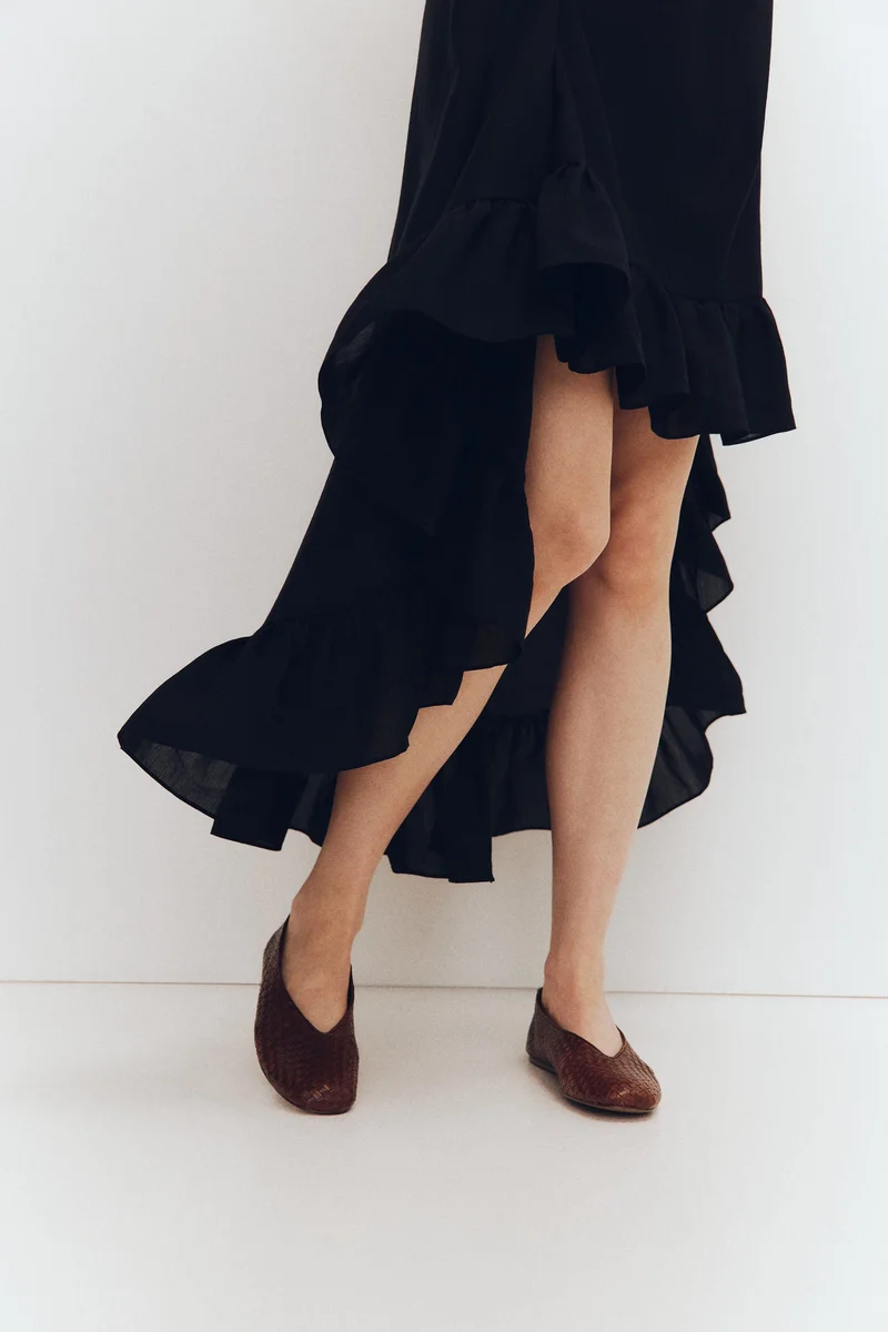 H&M Braided leather ballet pumps