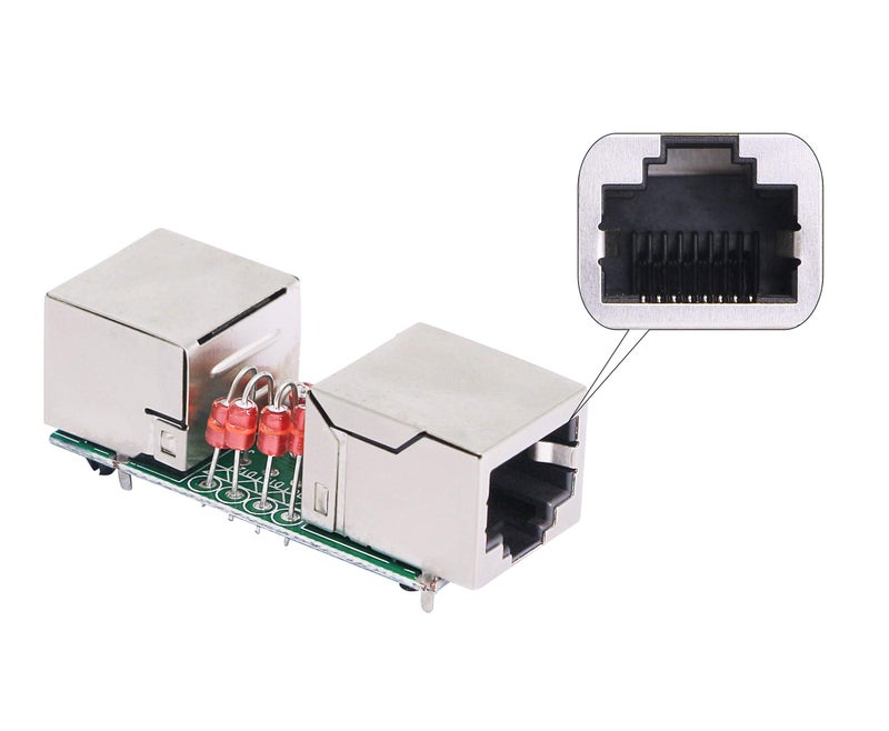 CERRXIAN Ethernet Surge Protector RJ45 Coupler Female to Female Network Surge Protector Outdoor Arrester Protection Device Extension Adapter(2-Pack) - Image 4