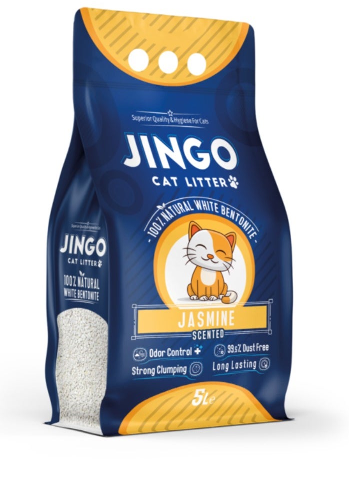 JINGO Cat Litter 5L With Jasmine Scent - Turkish Made 