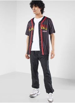 Karl Kani Serif Pinstripe Baseball Shirt  - Image 4