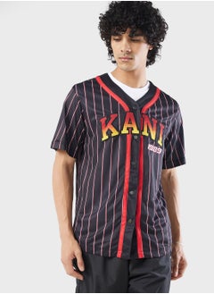 Karl Kani Serif Pinstripe Baseball Shirt  - Image 1