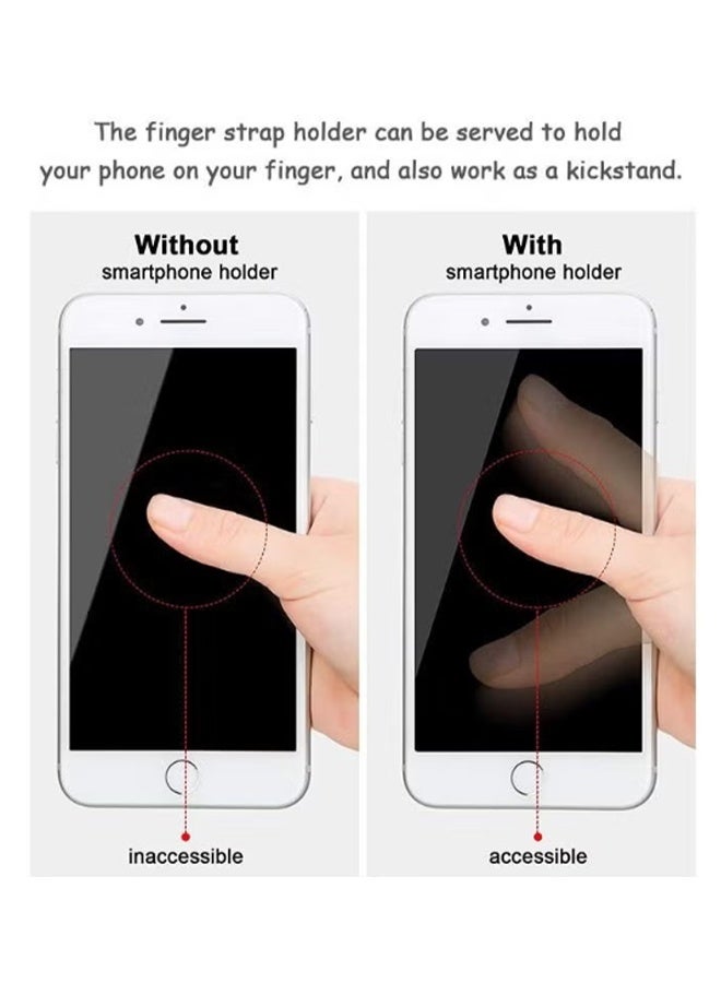 YJ 6 Pcs Telescopic Type Back Pasting Phone Grip Strap Holder, Portable Universal Phones Soft Silicone Waterproof Finger Loop, Steady Alloy Buckle Phone Kickstand - Image 4