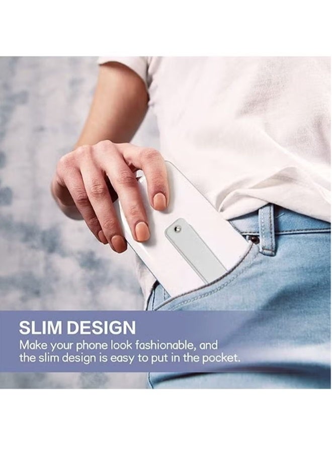 YJ 6 Pcs Telescopic Type Back Pasting Phone Grip Strap Holder, Portable Universal Phones Soft Silicone Waterproof Finger Loop, Steady Alloy Buckle Phone Kickstand - Image 3