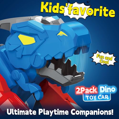 365park Dinosaur Monster Truck Toys for Ages 34 Collision Transforming Toys Cars Kids Toy 2 Pack Push and Go Vehicles for 3 4 5 6 Year Old Boys Girls Easter Christmas Birthday Gifts for Toddler Age 3 - Image 5