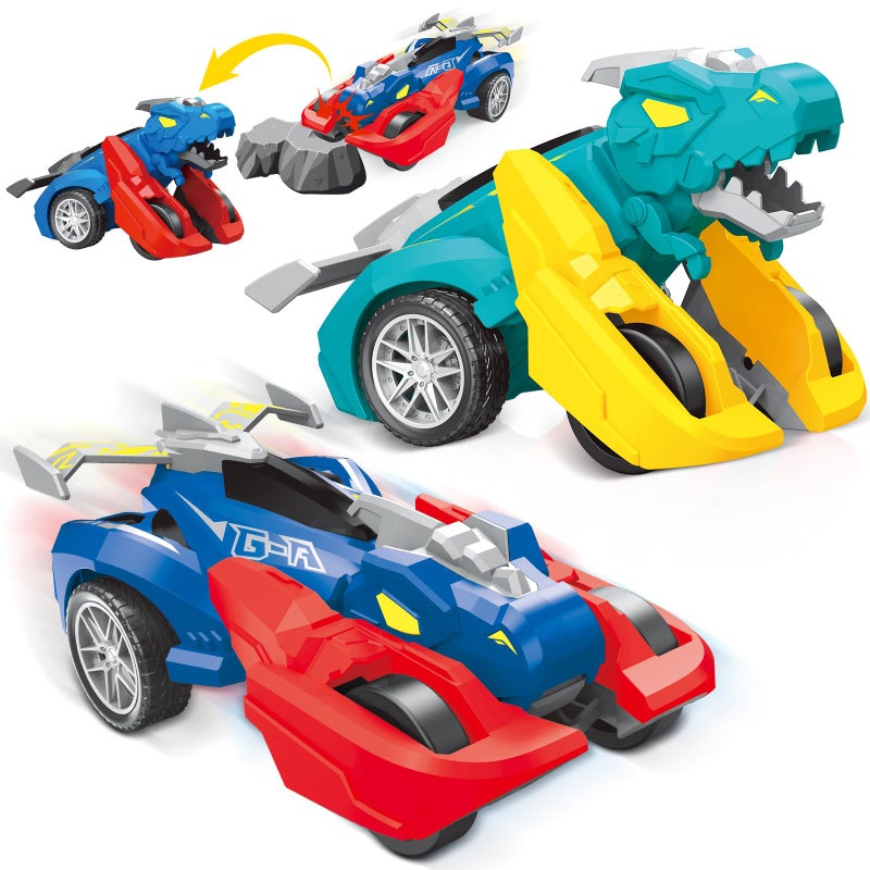 365park Dinosaur Monster Truck Toys for Ages 34 Collision Transforming Toys Cars Kids Toy 2 Pack Push and Go Vehicles for 3 4 5 6 Year Old Boys Girls Easter Christmas Birthday Gifts for Toddler Age 3 - Image 3