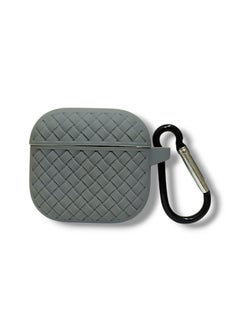 Generic AirPods 4 Silicone Case with Stylish Ribbed Design - Grey  - Image 2