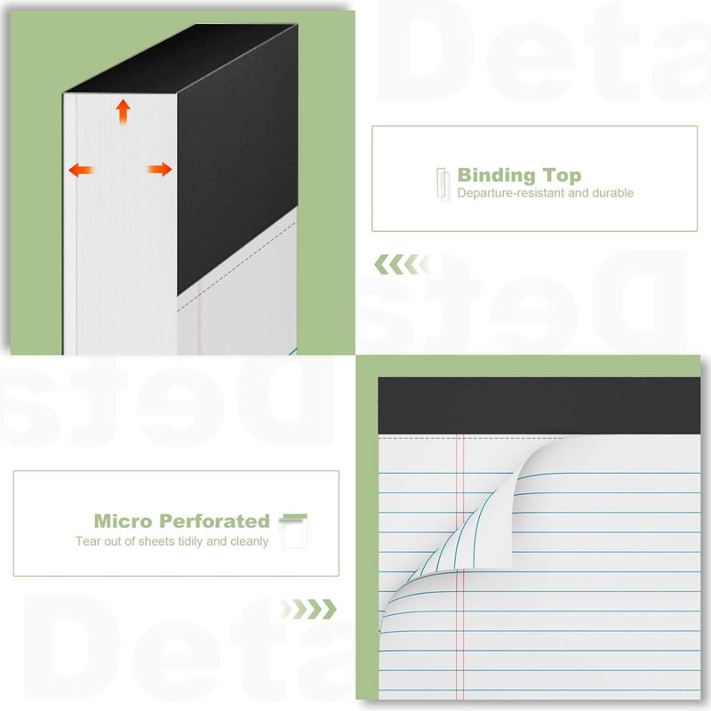 دفتر ملاحظات مقاس 8.5 × 11 بوصة، حزمة من 2 دفاتر ملاحظات بيضاء مقاس 8.5 × 11 بوصة للعمل، أوراق دفاتر ملاحظات مخططة من كلا الجانبين بخطوط جامعة - Image 4