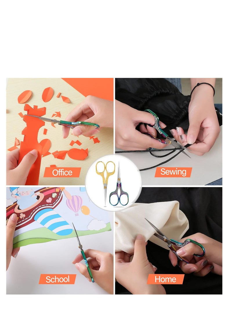 Zikra Embroidery Precision Scissors 5 Inch Vintage Scissors  Ultra Sharp Blade Shears Scotch Small Crafts Scissors for Multi Purpose  for Embroidery Sewing Art Work Craft DIY Daily Use 2 Pack - Image 3