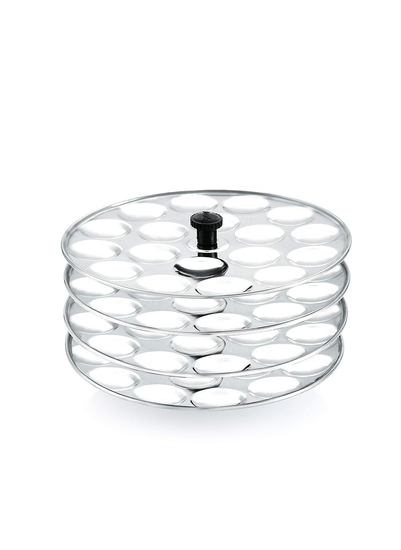 Konquer TimeS Komal Stainless Steel Idly Stand Suitable for Outer Lid Cooker18x4 PlatesSilver Standard  - Image 1