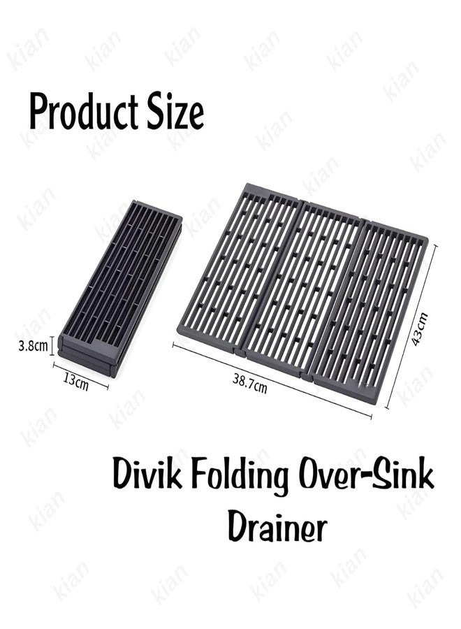 Kian Folding Over Sink Drainer | Collapsible Dish Drying Rack | Foldable Dish Rack for Sink | Kitchen Utensil Organizer | Fruit & Vegetable Drain Rack | Easily Store Drainer (Multicolor) (Pack of 1) - Image 2