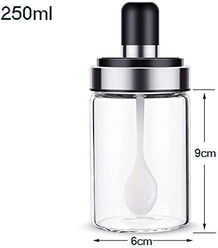Vihax Kitchen High Borosilicate Glass Spice Jars/Seasonning Box Jar Condiment Jar/Combination Spoon and Lid Design/Premium Commercial Grade/Empty Jars With Airtight Ca (1, Masala Spoon) - Image 3