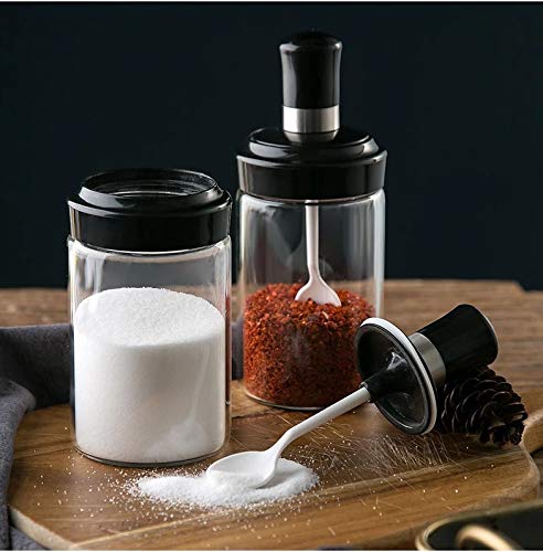 Vihax Kitchen High Borosilicate Glass Spice Jars/Seasonning Box Jar Condiment Jar/Combination Spoon and Lid Design/Premium Commercial Grade/Empty Jars With Airtight Ca (1, Masala Spoon) - Image 5