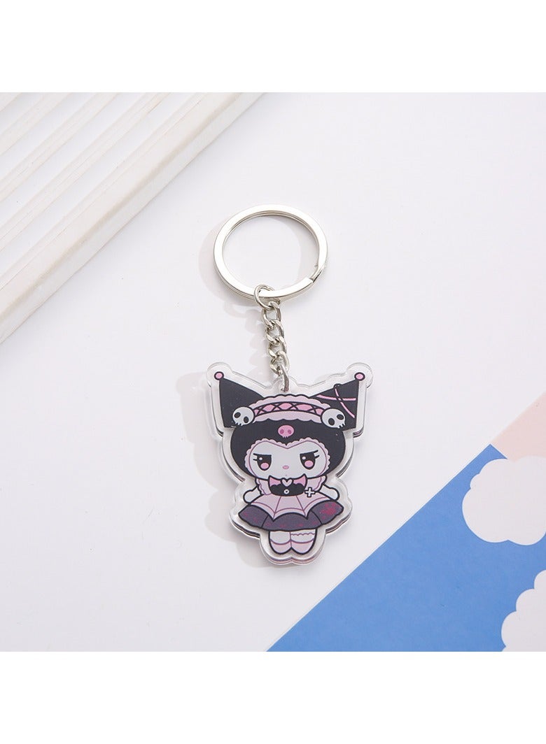 1 قطعة كارتون كورومي سلسلة مفاتيح أكريليك