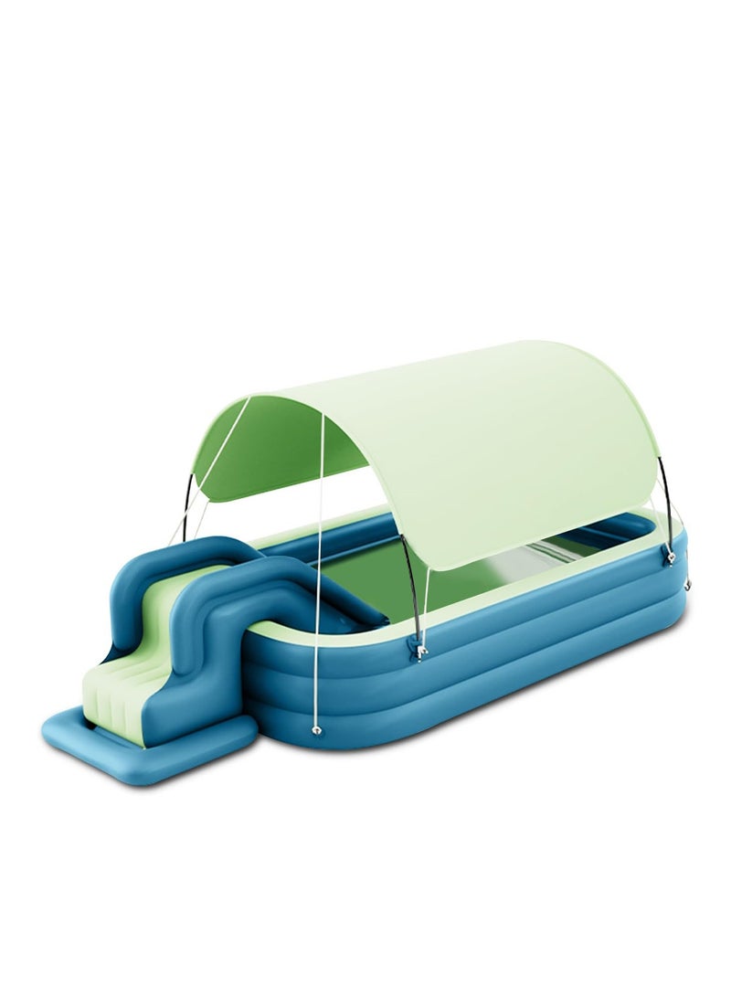 Joshberg Inflatable Swimming Pool with Water Slide Inflatable Slide Water Pool with Awning Inflatable Mega Bouncy Castle Water Park - Image 1