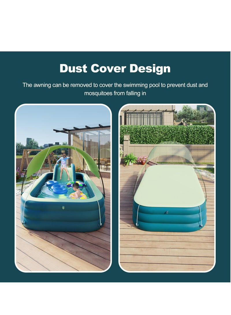 Joshberg Inflatable Swimming Pool with Water Slide Inflatable Slide Water Pool with Awning Inflatable Mega Bouncy Castle Water Park - Image 4