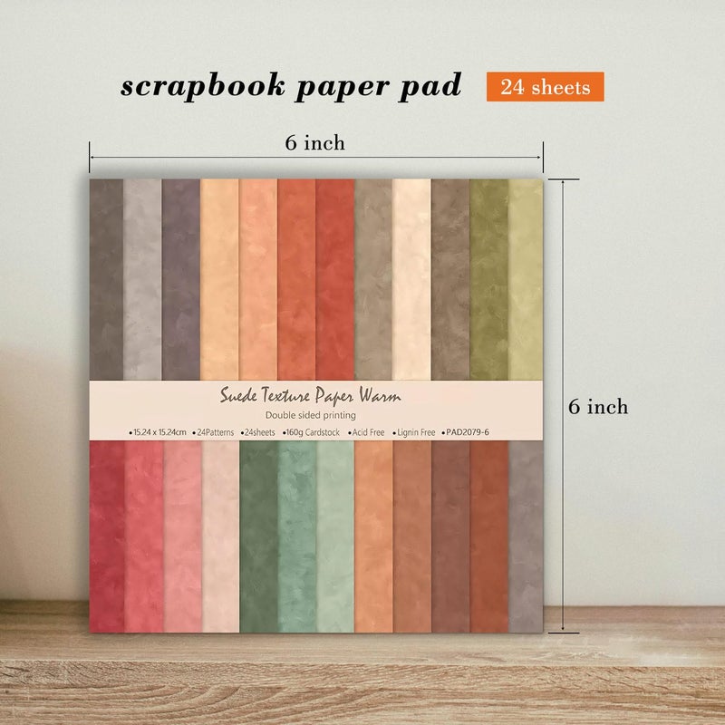 EAMOTOL 6x6 Inch Colorful Scrapbook Paper Pad- 24 Sheets Double Sided for Journaling DIY Cards Decor Gifts Crafts Wrapping Decorative Collage Folded Materials Photo Album - Image 3