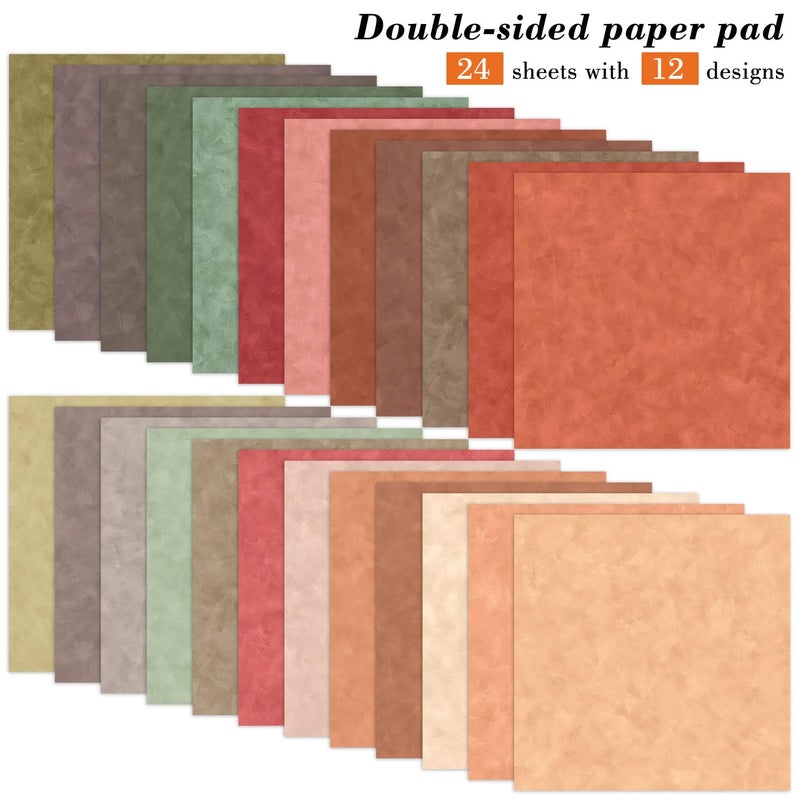 EAMOTOL 6x6 Inch Colorful Scrapbook Paper Pad- 24 Sheets Double Sided for Journaling DIY Cards Decor Gifts Crafts Wrapping Decorative Collage Folded Materials Photo Album - Image 2