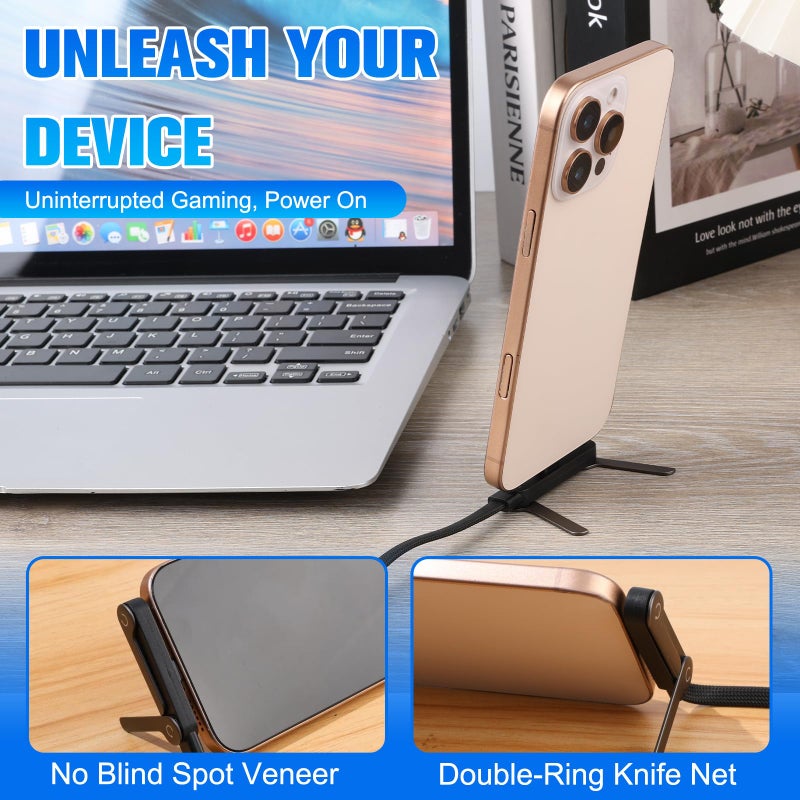 BSummit Sideways Phone Charger, 240W Fast Charging Cable, 2-in-1 Invisible Holder Charger Cable with Built-in Phone Stand for Smartphones Tablets (1Pc,C-C) - Image 4