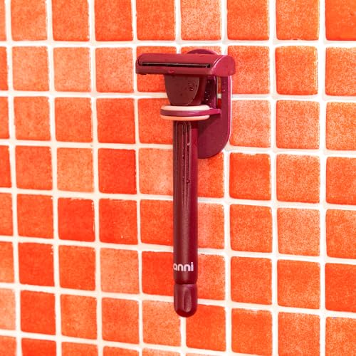 HANNI Hero Safety Razor Holder, Heavy Duty Storage Stand for Shaving Accessories, Bathroom or Shower Organizer for Men and Women, Burgundy Razor Storage - Image 2