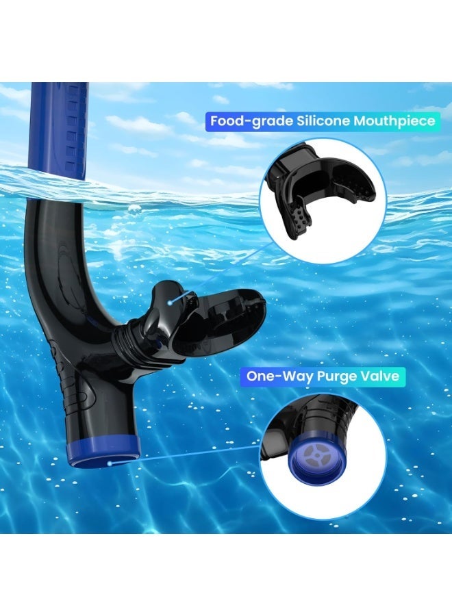 Swimmer's Snorkel for Lap Swimming, Adult Snorkeling Gear Swim Training, Center-Mount Silicone Mouthpiece One-Way Purge Valve in Pool and Open Water - Image 4