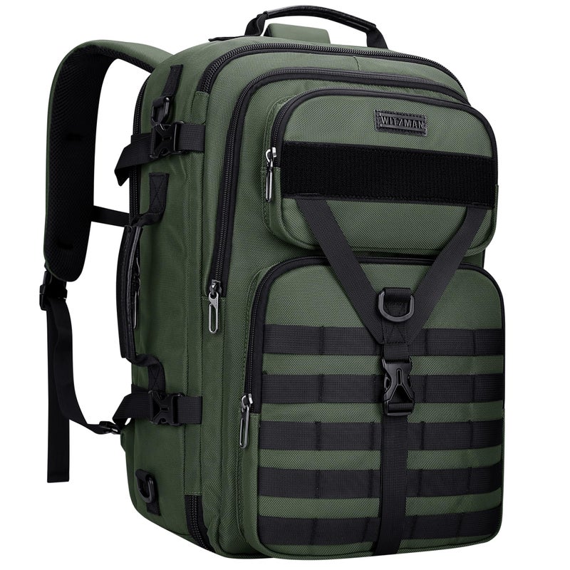 WITZMAN Carry On Travel Backpack for Men Large Convertible 45L Fit 17 Inch Laptop Backpack 3 in 1 Bag for Airline Approved(B688 Light Green) - Image 1