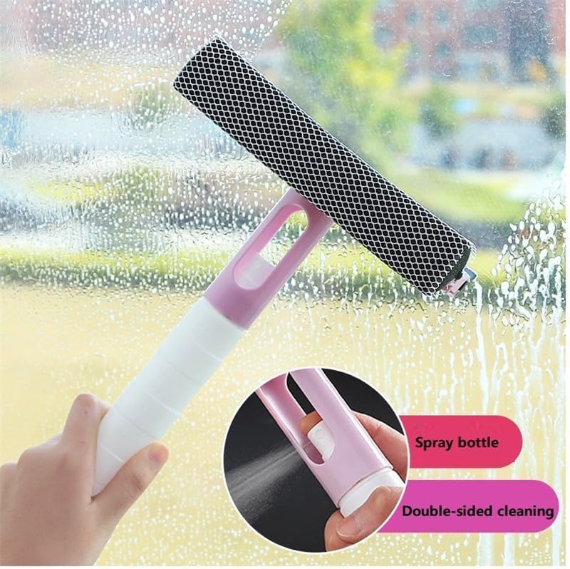 GION MultiFunctional Window Glass Cleaning Tool Disassemble Rod Window Cleaner Scraper Sponge Squeegee Wiper with Water Spray Bottle 1Pcs - Image 4