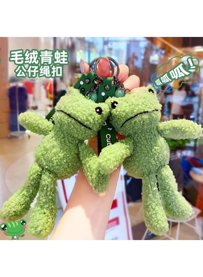 Zitokin Cute Frog Keychain for Backpacks, 8" Inch Frog Plush Keychain Purse Charms for Girls Women - Image 3