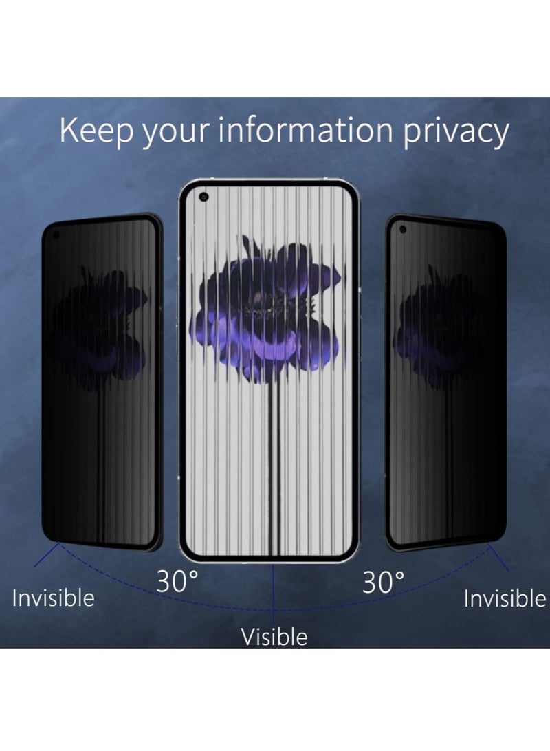 DUSALA For Nothing Phone 1 Privacy Screen Protector Anti-Spy Tempered Glass Film 9H Hardness Scratch Resistant Bubble Free Anti Spy Tempered Glass Screen Protector for Nothing Phone (2 Packs) - Image 2