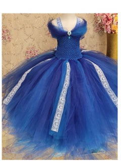Daddy's Angel Princess Gown Birthday Dress For Baby Girls Royal Blue Tulle Tutu  - Image 1