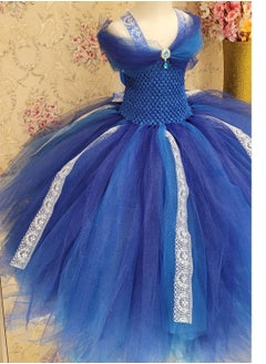 Daddy's Angel Princess Gown Birthday Dress For Baby Girls Royal Blue Tulle Tutu  - Image 2