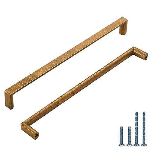 KNOKLOCK 10 Pack 8-13/16 Inch(224mm) Kitchen Cabinet Handles Antique Brass Cabinet Pulls Kitchen Cabinet Hardware Drawer Pulls for Dresser Cupboard Wardrobe - Image 1