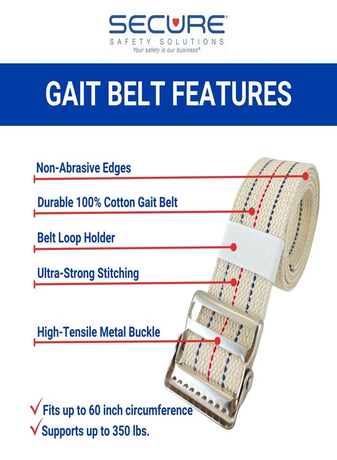 Secure Safety Solutions Gait Belt for Seniors, 60 Inch, Metal Buckle - Image 2