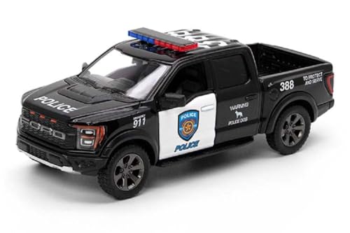 KiNSMART - 2022 Ford F-150 Raptor 5" 1:46 Scale Die Cast Model Toy Truck (Rescue Police Edition) - Image 4