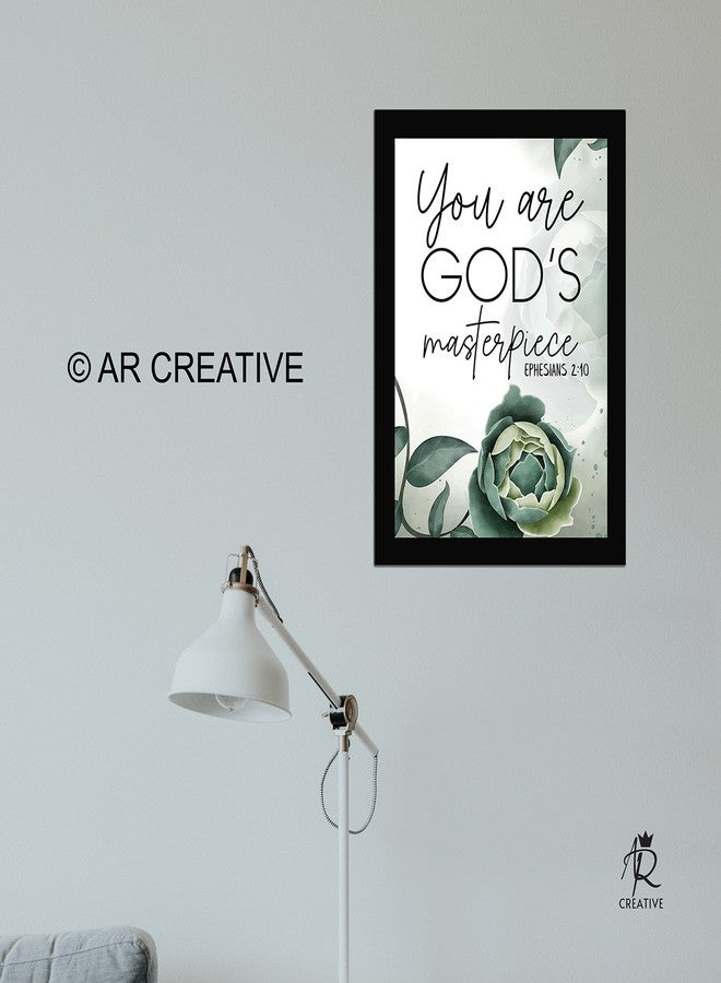 AR Creative You Are God's Masterpiece - Bible Verse Wall Photo Framed Wall Poster, Bible Quotes Print with Frame, Home, Office Decor, Bible Quotes Poster (13.6 inch x 10.2 inch) - Image 3